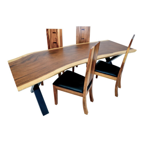 Live Edge Dining Table with X legs - Image 3