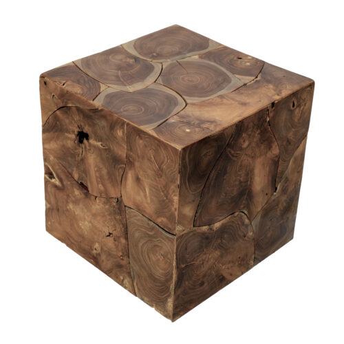 Teak Cube Side Table