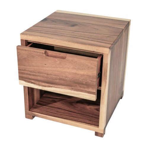 Akira Single Drawer Solid Wood Night Stand - Image 2